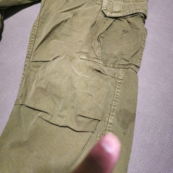 Abercrombie and Fitch Vintage Army Green Paratroop Cargo Pants Men' Size Medium - Picture 10 of 17